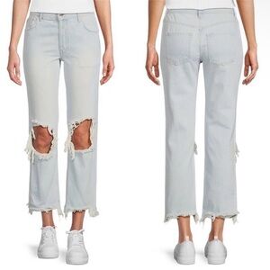FREE PEOPLE Maggie jeans Mid rise straight size 25" light wash